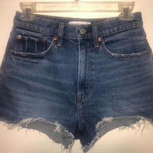 Abercrombie & Fitch High Rise Curve Love Mom Shorts Light Blue Size 26/2